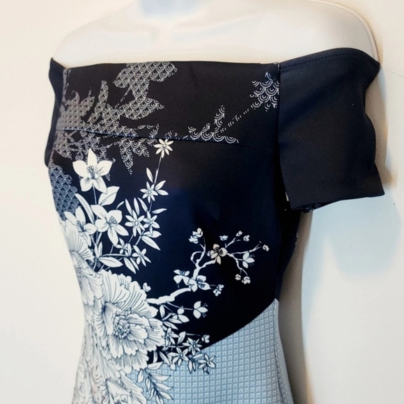 Guess Navy and Pink Floral Mini Dress - Picture 4 of 8